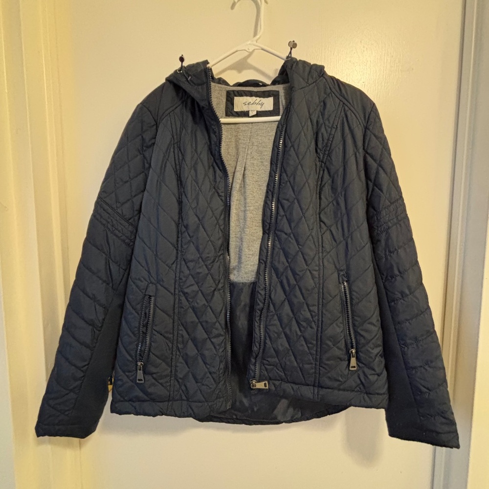Sebby - Dark Navy Padded Jacket (Size L)